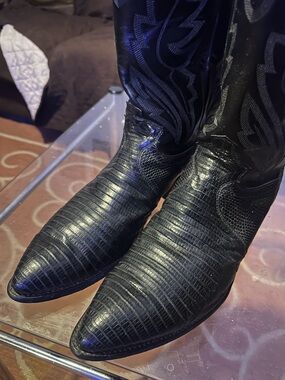 Justin Boots Lizard Leather Western Boots